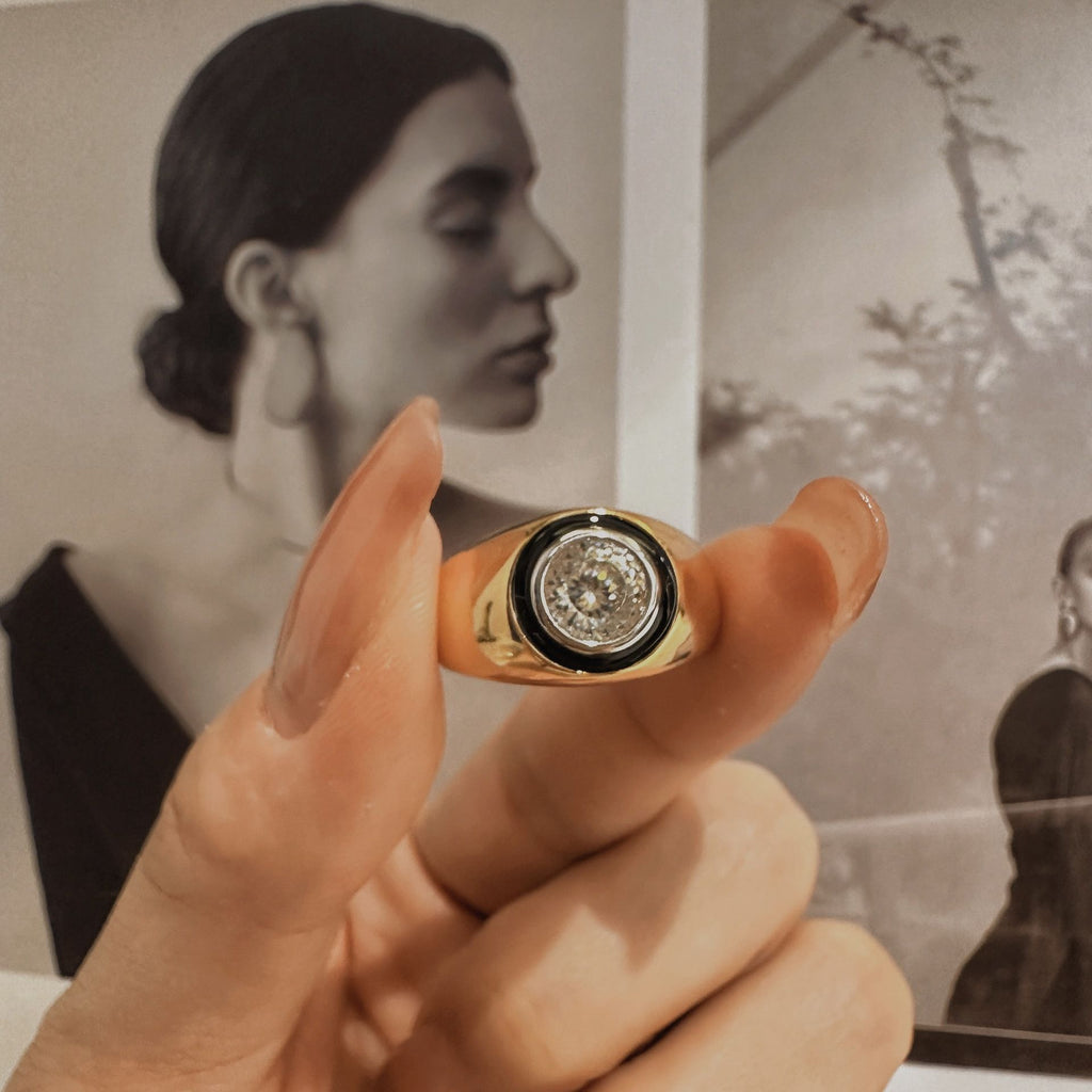 Starry Sky Loose Diamond Love Texture Rhinestone Wide Ring Design Sense Adjustable