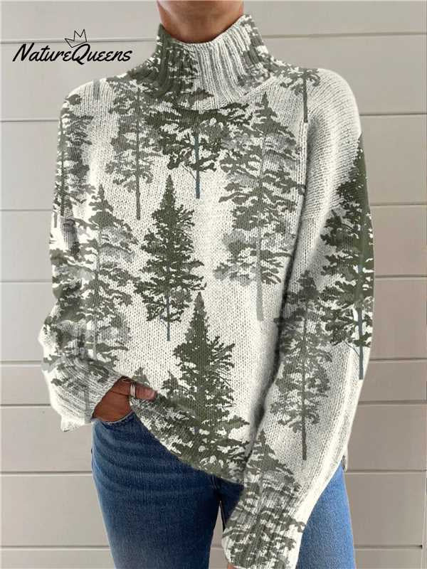 Women's Christmas Printed Turtleneck Sweater