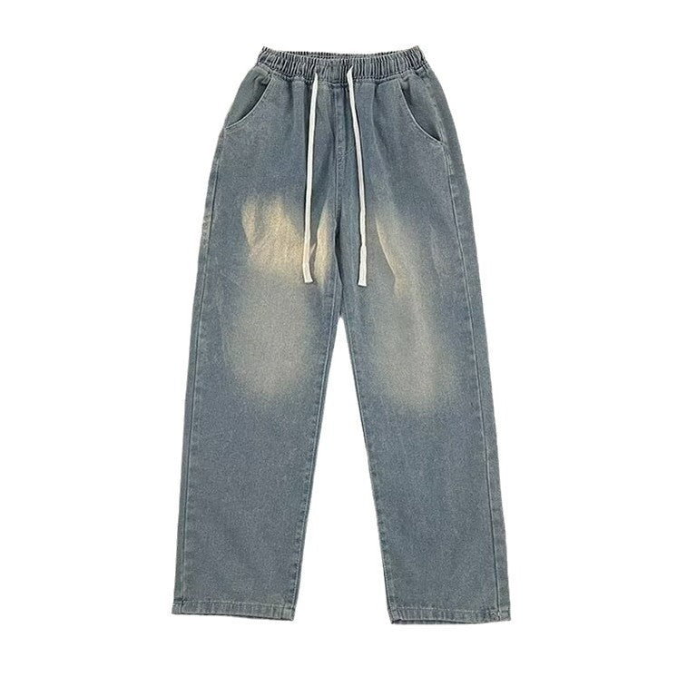 Spring And Summer Straight Loose Men's Pants High Street Washing