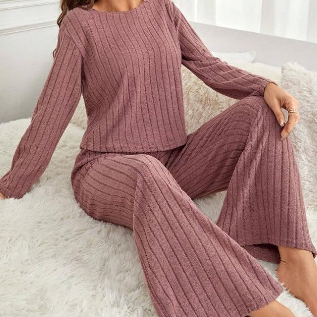 Round Neck Loose Trousers Suit Homewear