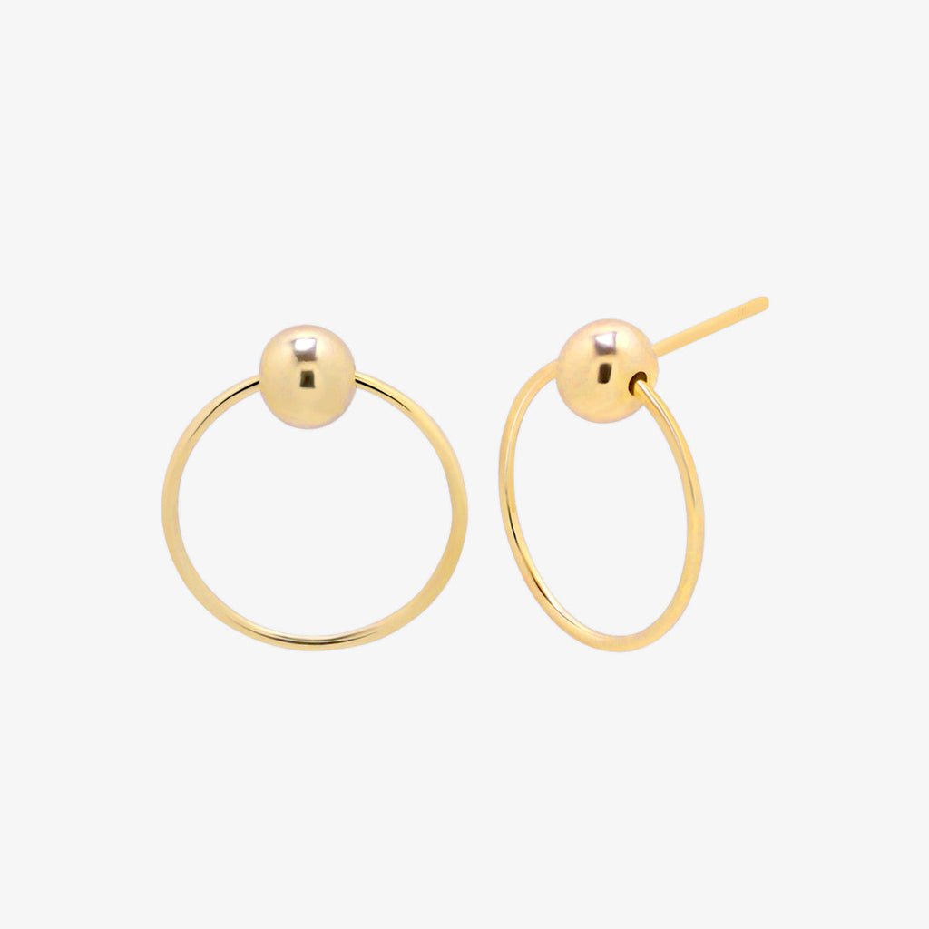 Ball with line circle earrings