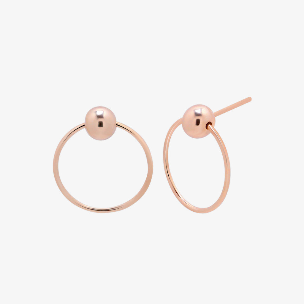 Ball with line circle earrings
